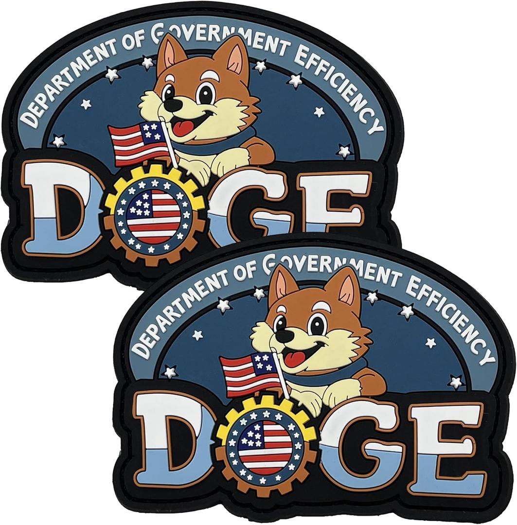 2 x 2pcs Funny Humor Cute Doge Meme Hook and Loop Patches, DIY PVC Rubber Patches for Helmets, Hats, Bags, Backpacks, Dog Harnesses, Army Vests, Tactical Gear, Clothes, Jeans, Caps