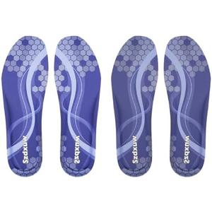 Szdxuw 2 Pairs Memory Foam Insoles for Women and Men - Cut to Insoles, Cushioning Comfort Soft Insole for Sports Shoes, Sneakers, Walking Boots, Work Shoes Replacement Shoe Inserts, Blue Women