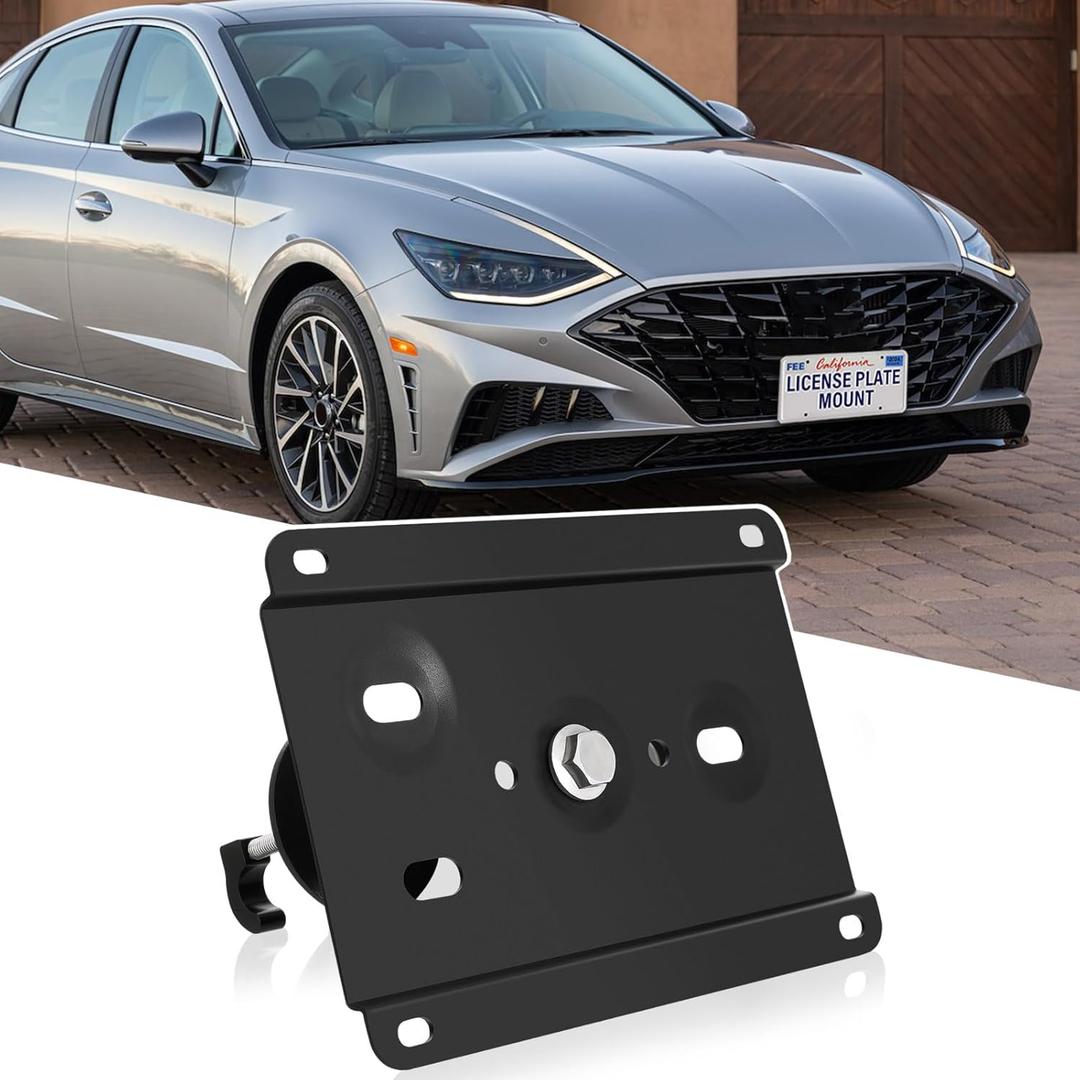 No Drill Front Grille License Plate Mount Bracket Holder Compatible with Hyundai Palisade, Santa Cruz, Santa Fe 4th gen TM, Tucson 4th gen NX4, Tucson Plug-in Hybrid 4th gen NX4, Venue, Accessories