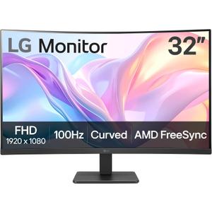 LG 32MR50C-B Curved Monitor 32-Inch FHD 100Hz AMD FreeSync OnScreen Control Dynamic Action Sync Black Stabilizer Tilt Stand (HDMI) - Black