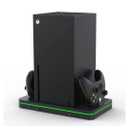 Charging Stand with Cooling Fan, CODOGOY Vertical Stand Compatible with Xbox Series X/S Console and Controller, Vertical Dual Controller Charger Station Dock Accessories with 3 USB Ports, black