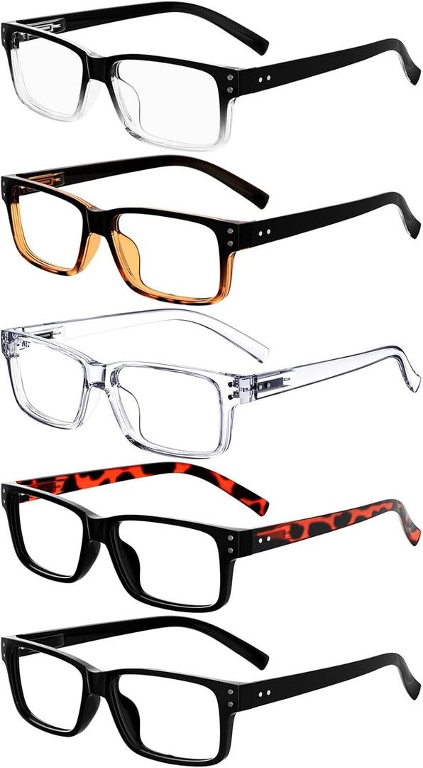 Eyekepper Vintage Reading Glasses for Men - 5 Pack Classic Readers with Spring Hinges +1.00 Eyekepper Vintage Reading Glasses for Men - 5 Pack Classic Readers with Spring Hinges +1.00