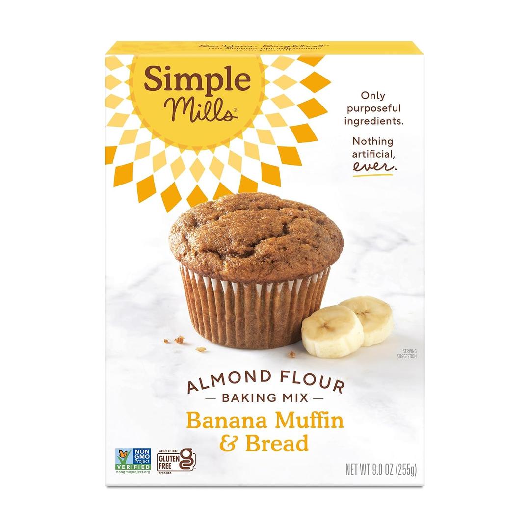 Simple Mills Almond Flour Baking Mix, Banana Muffin & Bread Mix - Gluten Free, Plant Based, Paleo Friendly, 9 Ounce (Pack of 1) (EXP 05/07/27)