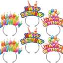 KKBES Happy Birthday Headbands, Paper Birthday Party Hats, 3 Patterns for Children and Adults Celebrating Birthdays