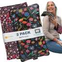 SunnyBay Small Microwave Heating Pad, Microwavable Versatile Cold/Heated Neck and Shoulder Wrap for Back Pain and More, Moist Heat Cotton-Fleece Pad, 6x11 Inches, Meadow & Melody Flowers, Pack of 2