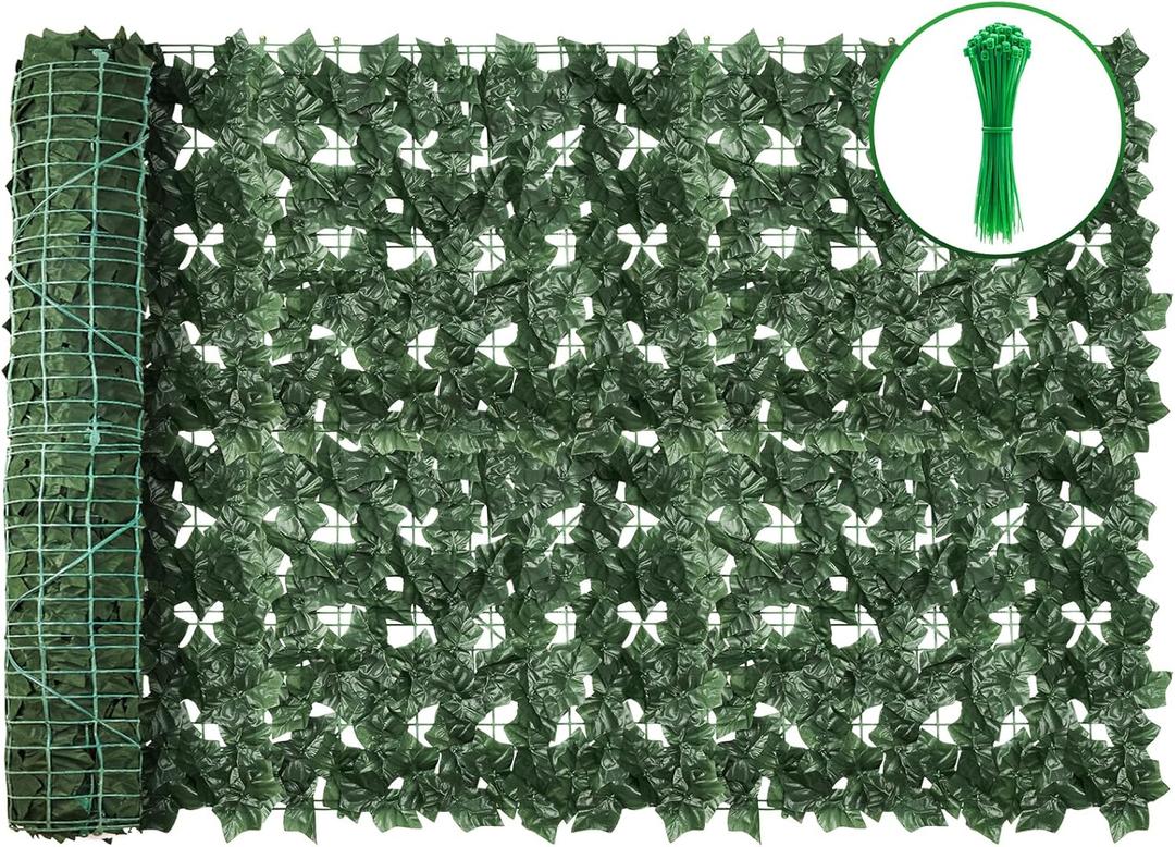 Artificial Ivy Privacy Fence Wall Screen,100X40in Privacy Fence Panels Privacy Fencing Faux Greenery Backdrop Ivy Vine Leaf Hedges Grass Fence Panels for Patio, Balcony, Garden, Backyard
