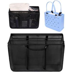 OUTXE Beach Bag Organizer Compatible with Baby Bogg Bag Accessories Inserts, Lightweight Mesh Insert Divider Pouch for Small Bogg Bags, Beach Tote Bags Insert for Organizing