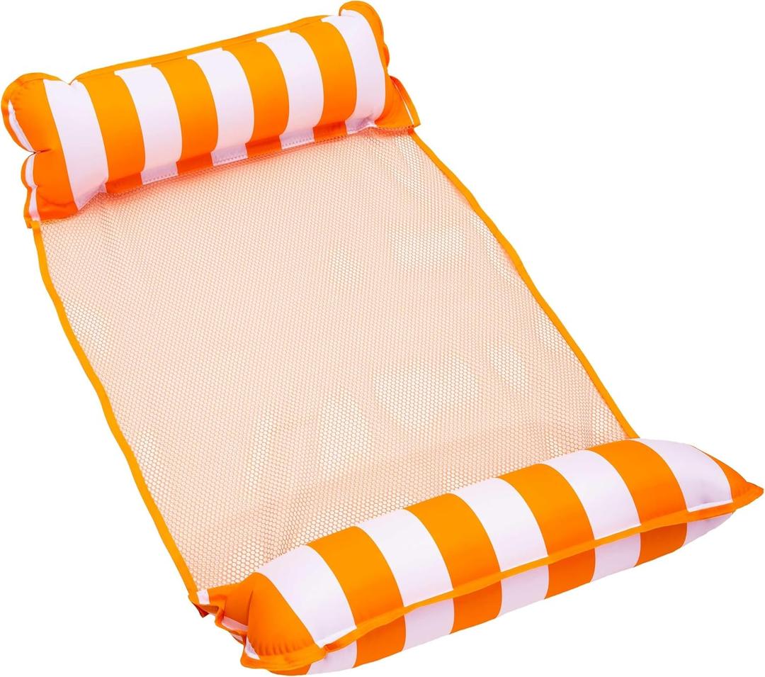 Aqua 4-in-1 Monterey Hammock Pool Float & Water Hammocks  2-3-4 Multipacks  Multiple Colors/Styles  for Adults and Kids Floating (Orange)