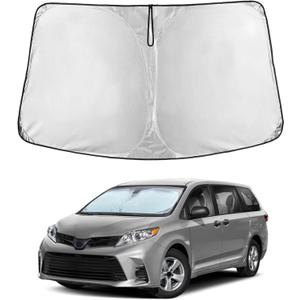 Toyota Sienna EcoNour Car Windshield Sunshade 2021-2026 - 240T Polyester Material Cars Sun Visor Reflector Blocks UV Rays - Foldable Sunshade Interior Protection Accessories