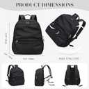GOLF SUPAGS 13L Mini Backpack Lightweight Nylon Daypack for Women, Small City Pack, Versatile Ladies Backpack for Shopping & Travel, Black