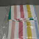 misaya Rectangle Vinyl Tablecloth, Fitted Table Cover, Waterproof Elastic Edge, Flannel Backing Plastic Tablecloth Fit 6 Foot Folding Tables for Camping, Picnic, Outdoor (Colorful Stripes, 30x72 inch)