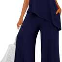 PRETTYGARDEN Women's 2026 Two Piece Matching Lounge Sets Asymmetrical Split Tank Tops Wide Leg Pants Summer Outfits Tracksuit L