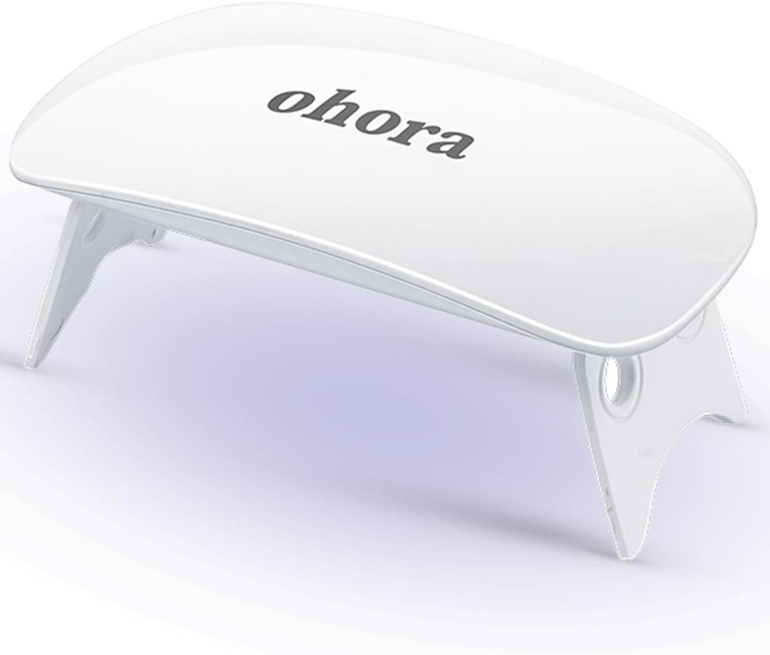 ohora Care LED Lamp for Semi Cured Gel Nail Strips - 6W Max, 2 Timers (45s / 60s), Portable Lamp for Curing Gel Nail Art, for Gel Stickers and Strips Only