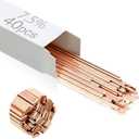 Tandefio 40 Sticks Brazing Rods AWS BCUP-3 5% Silver Solder Phos Copper Brazing Alloys Flat Welding Rods Industry 0.050"x1/8"x10" for Air Conditioning Refrigerator Cold Storage HVAC Units