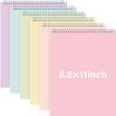 Maitys 6 Pcs Legal Pad Steno Spiral Notebook 8.5" x 11" Top Bound Spiral Pads Hard Cover College Ruled Notepad 70 Sheet Pad for School Office University Home (Macaron Color,Luxurious Style)