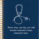 BearCake Nurse Notebook, Nursing Student Gifts,Stethoscope Medical Doctor Notebook Journal,Future Nurse Doctor Medical Student Nurse Graduation Gifts, Hardcover Spiral Notebook 5.5x8.3 Navy Blue (white-annotation-deep blue)