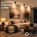 Recessed Light Cover, Can Light Covers 4 Pack 0% Translucent Half Shade Stick-On with Super Strong Double-Sided Tape, Solid Black, Easy Install for 4 Inch (4, 4 INCH)