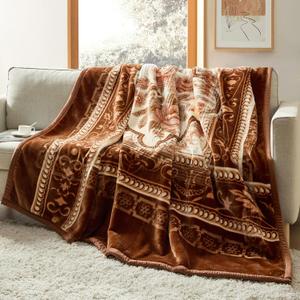 Nestl Korean Mink Blanket Queen Size - 9 Lbs Velvet Fleece Korean Blanket - 2 Ply Warm & Thick Winter Blanket - Wrinkle & Fade Resistant - 79 x 94 Inches (Brown)