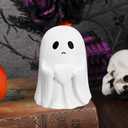 Halloween Decor Ghost Figurine, Spooky Resin Ghost Statue, Cute Finger Ghost Figurines, Gothic Resin Halloween Decoration for Indoor Tabletop Home Decor (Style-C)