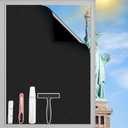 Total Blackout Window Film 100% Light Blocking, Blackout Window Film Room Darkening Privacy, Black Out for Window Static Cling Tint, Heat Control Anti UV with 4 Tools(Black-45.27Inch×78.7Inch)