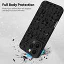 MZELQ for iPhone 16 Pro Max Case, Silicone Bow Paint Cute Pattern, Camera Protection Soft Slim Phone Case for Girls Women -Black