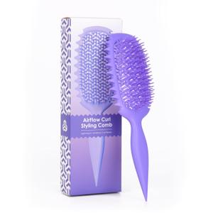 Candy Brush Curl Defining Vented Hair Brush for Effortlessly Detangling Shaping and Styling, Airflow Brush with EdgeLift for All Wet or Dry Hair Types for Women and Girl, Reduce Pulling and Frizzing (Purple)