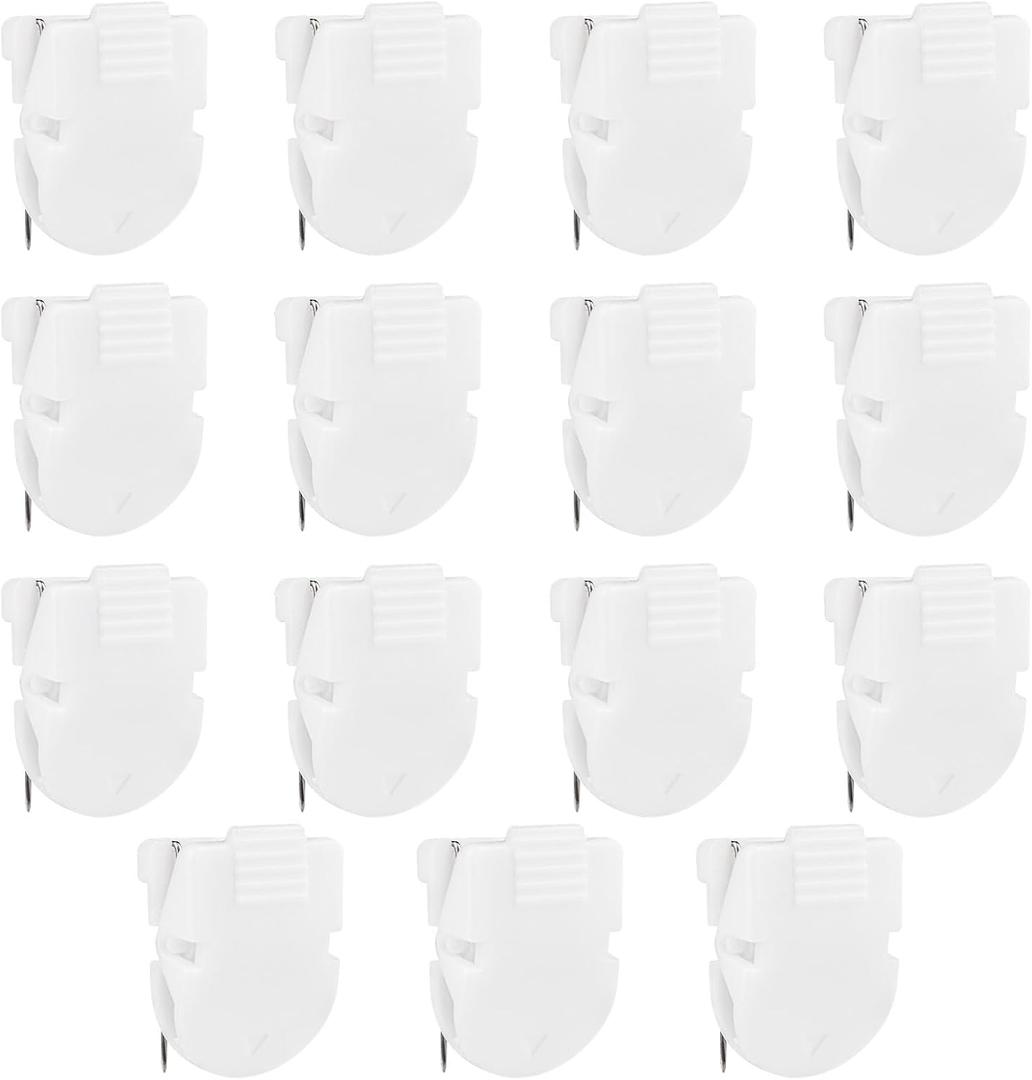 Tinoaly 15pcs Cubicle Clips, Plastic Cubicle Clips for Fabric Walls Fabric Panel Wall Hooks for Hanging Photos Notes Memos Documents (White)