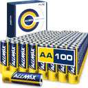 Allmax AA Maximum Power Alkaline Double A Batteries (100 Count)  Ultra Long-Lasting, Leakproof Design, 10-Year Shelf Life, Maximum Performance (1.5V)