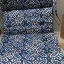 Pillow Perfect Outdoor/Indoor Round Corner Chair Cushion, 40.5" x 21", Blue Merida Indigo