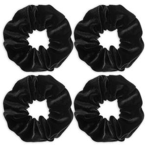 Large Scrunchies for Women 4Pcs Velvet Jumbo Scrunchies for Hair Soft Ponytail Holder Cute Colors Elastic Hair Bands Fashion Bulk Hairs Ties for Teens Girls Thick Curly Thin Fine Hairs