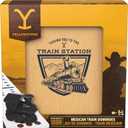 Spin Master Games, Yellowstone Mexican Train Dominoes Set, Classic Family Tile Board Game in Wood Case, Modern Dominoes Set for Adults with Trains, 2-8 Players, for Ages 8 & Up