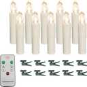 LED Taper Candles Flameless Candle X-D Remote Control LED Candlesticks Battery Candle Sticks for Harry Potter Party Decoration Wedding Christmas Home Decor, 4'', Ivory,Pack of 10 (Warm White Light)
