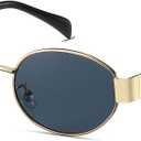 Hanj Trendy Oval Vintage 90s Sunglasses for Women, Retro Sun Glasses, Classic Shades UV Protection