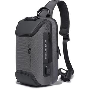 BANGE Sling Bag Anti Theft, Waterproof Men's Chest Bag Shoulder bags Crossbody Sling Backpack for Men (Grey With Lock)