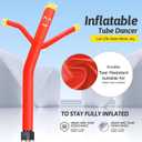6ft Red Sky Air Puppet Dancer Inflatable Waving Tube Man with Lights & Built-in Blower - Wacky Waving Dancing Tube Guy for Business Promotion Stand Out Christmas Advertising