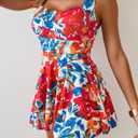 B2prity One Piece Swimdress Swimsuit for Women Tummy Control Wrap Swim Dress Modest Ruched Skirt Bathing Suit (XXL)