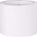 Wellmet 14"x14"x11" Assembly Required Lampshade for Table Lamp, Bedside Lamp, Floor Lamp, Fabric Drum Lampshade Classic Modern Style, Spider Fitter, White