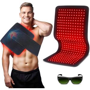 Red Light Therapy Pad for Body, 180W LED Red & Infrared Light Device Mat with 660nm & 850nm Wavelengths for Waist Back Shoulder Muscle Pain Relief FSA HSA Eligible