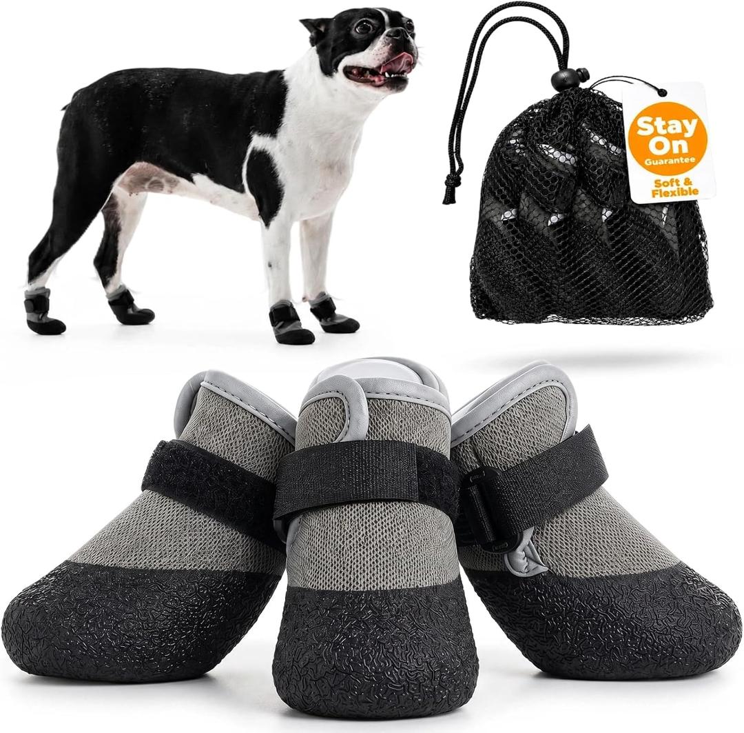 Soft Upper & Flexible Sole Dog Summer Shoes for Hot Pavement, Stay-On, Size: M