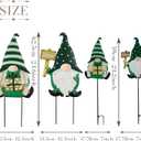 TERESA'S COLLECTIONS St. Patricks Decorations Outdoor for Home, 2Pcs Metal Gnome Decor Garden Stakes, Saint Patricks Yard Art Welcome Signs Gifts, Luck of The Irish Decor Yard Lawn Porch, 25" (Large, Green)