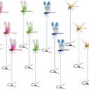 2 x 12 Pack Dragonfly Clip,Fake Dragonflies, Humming Bird Stakes Fake, Plastics Dragonfly for Garden Stakes Decor Yard Ornaments for Hat,Deer and Horse,Fly Scare Devices for Indoor Outdoor
