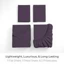 Mellanni Full Sheets Set - 4 PC Iconic Collection Bedding - Hotel Luxury, Extra Soft, Cooling Bed Sheets - Wrinkle, Fade, Stain Resistant (Full, Purple)