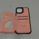 Vinich for iPhone 15 Wallet Case with Card Holder, RFID Blocking Credit Slots Kickstand Shockproof Phone Cover Fit for iPhone 15 6.1" Rose Pink