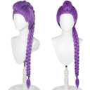 ZKR Rumi Wig for KidsLong Braided Women and Girls Halloween Cosplay Wig Props Purple