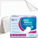 WhyWorry Extra Large Disposable Bed Pads 23" x 36", Super Absorbent Leakproof Incontinence Underpads for Surface Protection, Quilted Chucks Pee Pads for Adults and Babies, 200 Count (4 Packs of 50)