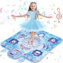 Dance Mat Toys Girl Gift: 8-Button Frozen Dance Pad Wireless Bluetooth Electronic Dance Game for Kids with 4 Game Modes LED Light Built-in Music Birthday Gifts for 3 4 5 6 7 8 9 10+ Years Old Girls