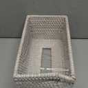 Sumnacon Tissue Box Cover Large Rectangle Tissue Box Rattan Tissue Box Holder,Wicker Decorative Tissue Holder for Bathroom Toilet Living Room Kitchen Office Table Desk,Whitewash