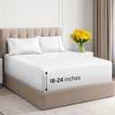 Extra Deep Pockets 400 Thread Count 100% Cotton 4 Piece King Size Bedding Sheet Set - Breathable & Cooling - Hotel Luxury Bed Sheets Set - Extra Soft, Wrinkle Free and Comfy White Bedding Sheets Set