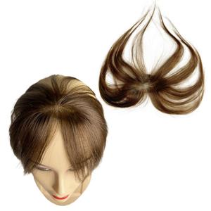 Clip In Baby Hair Air Bang Natural Human Hair Side Bangs Invisible Edge Replacement Fringe Forehead Hairline For Women Glueless Hair Extensions (Dark Brown, Lace 13x5 cm)