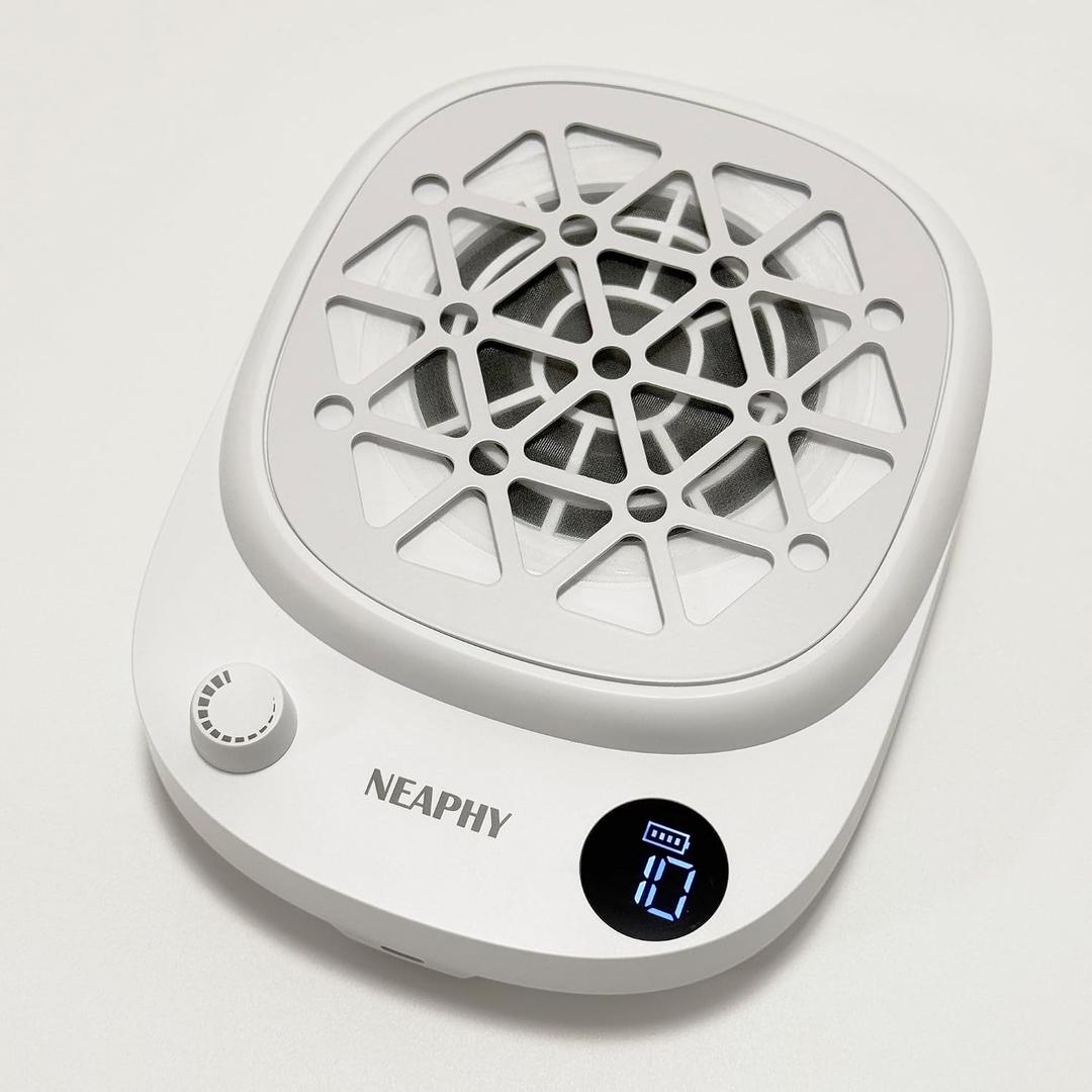 Rechargeable Nail Dust Collector Nail Tech, Compact Vacuum Fan Dust Collector for Nails, Cordless Dust Suction Machine Manicure Pedicure Tool for Acrylic Nail Polishing, 30PCS Filter Papers